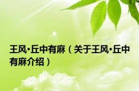 王风·丘中有麻（关于王风·丘中有麻介绍）