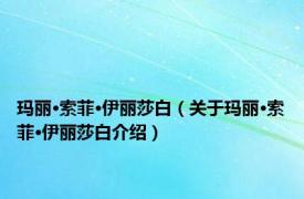 玛丽·索菲·伊丽莎白（关于玛丽·索菲·伊丽莎白介绍）