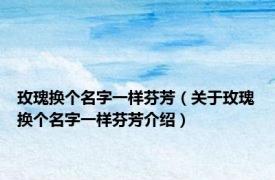 玫瑰换个名字一样芬芳（关于玫瑰换个名字一样芬芳介绍）