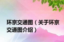 环京交通图（关于环京交通图介绍）