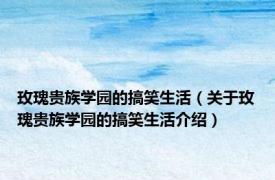 玫瑰贵族学园的搞笑生活（关于玫瑰贵族学园的搞笑生活介绍）