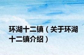 环湖十二镇（关于环湖十二镇介绍）
