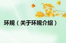 环规（关于环规介绍）