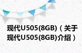 现代U505(8GB)（关于现代U505(8GB)介绍）