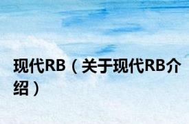 现代RB（关于现代RB介绍）