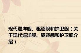 现代巡洋舰、驱逐舰和护卫舰（关于现代巡洋舰、驱逐舰和护卫舰介绍）