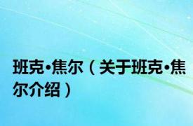 班克·焦尔（关于班克·焦尔介绍）
