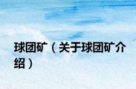 球团矿（关于球团矿介绍）