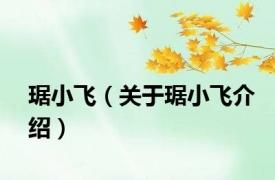琚小飞（关于琚小飞介绍）