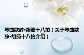 琴曲歌辞·胡笳十八拍（关于琴曲歌辞·胡笳十八拍介绍）