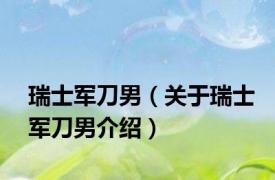 瑞士军刀男（关于瑞士军刀男介绍）