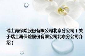 瑞士再保险股份有限公司北京分公司（关于瑞士再保险股份有限公司北京分公司介绍）