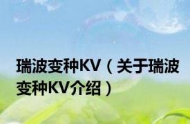 瑞波变种KV（关于瑞波变种KV介绍）