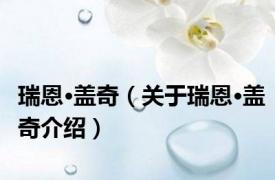 瑞恩·盖奇（关于瑞恩·盖奇介绍）