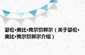 瑟伦·奥比·克尔恺郭尔（关于瑟伦·奥比·克尔恺郭尔介绍）