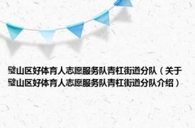 璧山区好体育人志愿服务队青杠街道分队（关于璧山区好体育人志愿服务队青杠街道分队介绍）