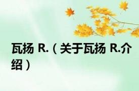 瓦扬 R.（关于瓦扬 R.介绍）