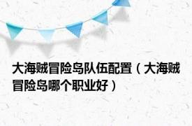 大海贼冒险岛队伍配置（大海贼冒险岛哪个职业好）
