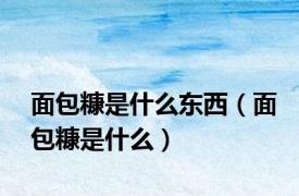 面包糠是什么东西（面包糠是什么）