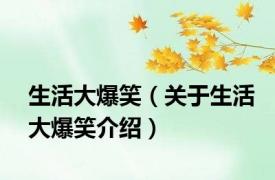 生活大爆笑（关于生活大爆笑介绍）