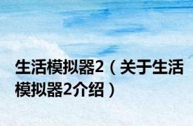 生活模拟器2（关于生活模拟器2介绍）