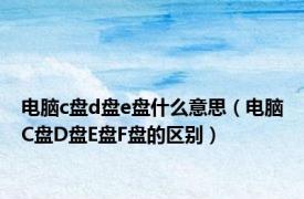 电脑c盘d盘e盘什么意思（电脑C盘D盘E盘F盘的区别）