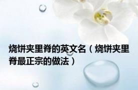 烧饼夹里脊的英文名（烧饼夹里脊最正宗的做法）