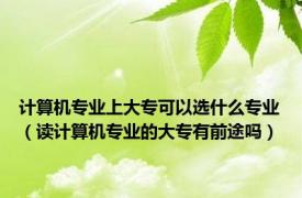 计算机专业上大专可以选什么专业（读计算机专业的大专有前途吗）