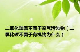 二氧化碳属不属于空气污染物（二氧化碳不属于有机物为什么）