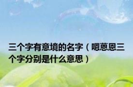 三个字有意境的名字（嗯蒽恩三个字分别是什么意思）