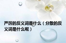 严厉的反义词是什么（分散的反义词是什么呢）