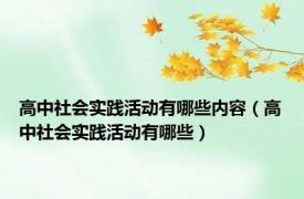 高中社会实践活动有哪些内容（高中社会实践活动有哪些）