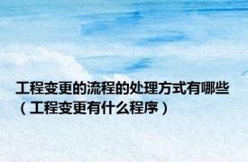 工程变更的流程的处理方式有哪些（工程变更有什么程序）