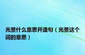 光景什么意思并造句（光景这个词的意思）