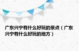 广东兴宁有什么好玩的景点（广东兴宁有什么好玩的地方）