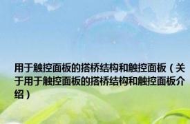 用于触控面板的搭桥结构和触控面板（关于用于触控面板的搭桥结构和触控面板介绍）