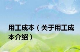 用工成本（关于用工成本介绍）