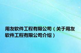 用友软件工程有限公司（关于用友软件工程有限公司介绍）