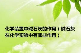 化学装置中碱石灰的作用（碱石灰在化学实验中有哪些作用）