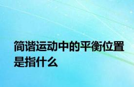 简谐运动中的平衡位置是指什么