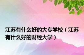 江苏有什么好的大专学校（江苏有什么好的财经大学）