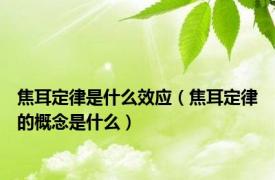 焦耳定律是什么效应（焦耳定律的概念是什么）