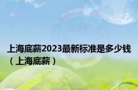 上海底薪2023最新标准是多少钱（上海底薪）