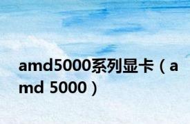 amd5000系列显卡（amd 5000）