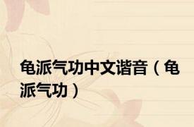 龟派气功中文谐音（龟派气功）