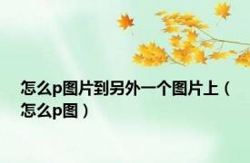 怎么p图片到另外一个图片上（怎么p图）