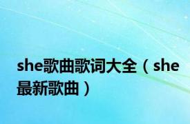 she歌曲歌词大全（she最新歌曲）