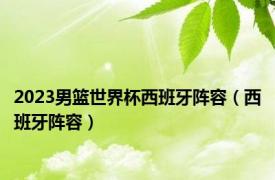 2023男篮世界杯西班牙阵容（西班牙阵容）