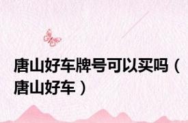 唐山好车牌号可以买吗（唐山好车）