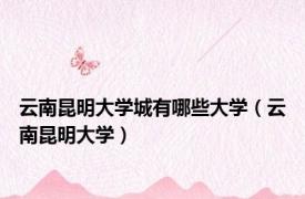 云南昆明大学城有哪些大学（云南昆明大学）